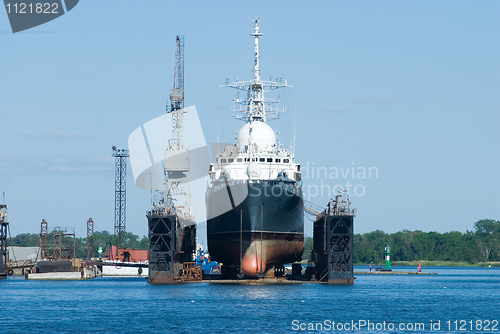 Image of A ship in Baltiysk dry dock