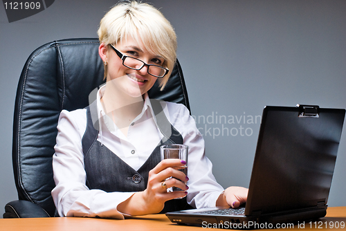 Image of Businesswoman with laptop