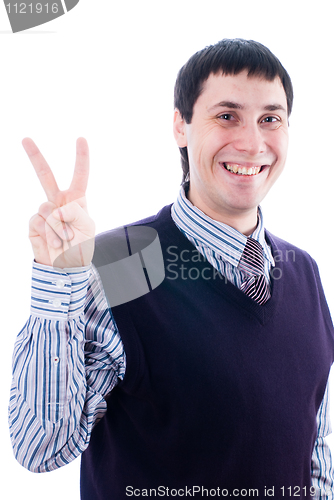 Image of Man with victory sign