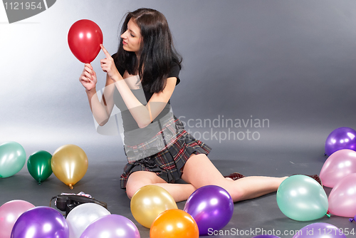 Image of Woman with balloons