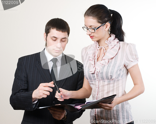 Image of Businessman and secretary