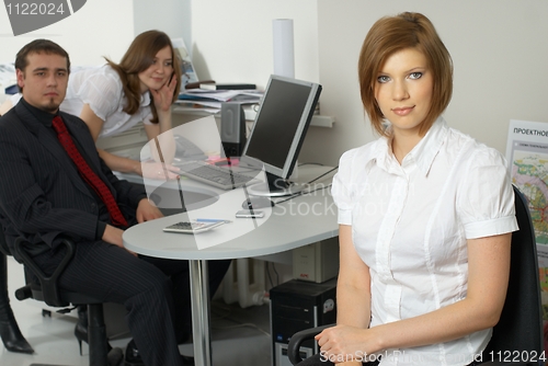 Image of Businesswoman with team