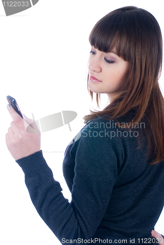 Image of Girl writing sms