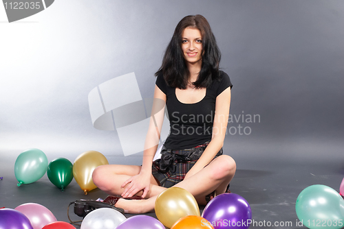 Image of Woman with balloons