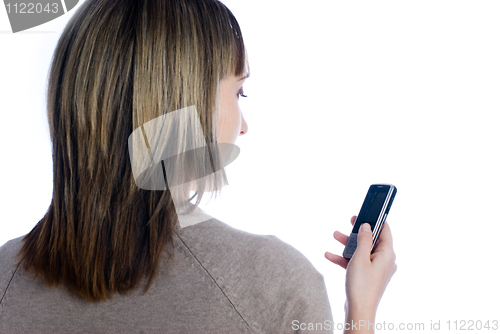 Image of Girl writing sms