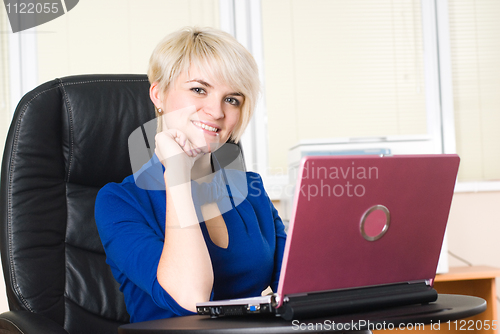 Image of Businesswoman with laptop