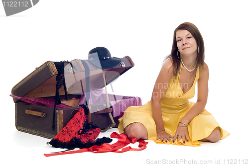 Image of Girl with suitcase