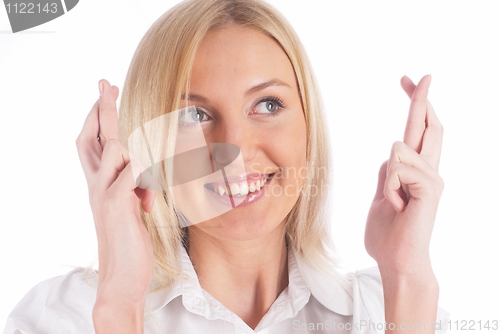 Image of Girl with crossed fingers