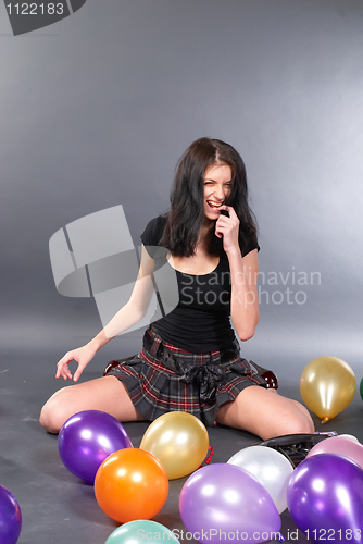 Image of Woman with balloons