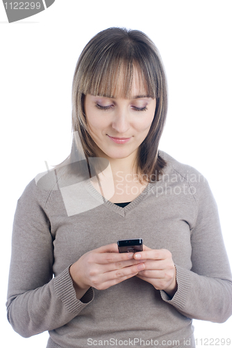 Image of Girl writing sms