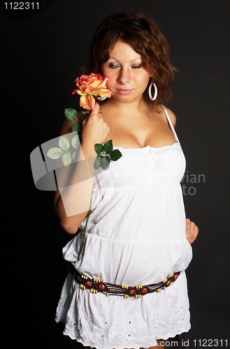 Image of Young Lady with red rose