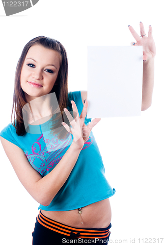 Image of Girl wth blank sheet