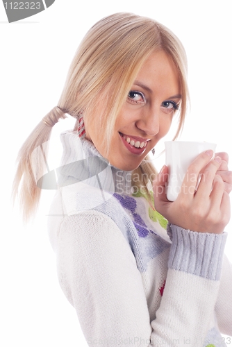 Image of Girl with cup of coffee