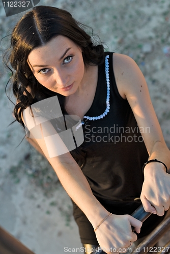 Image of Lady on stairs