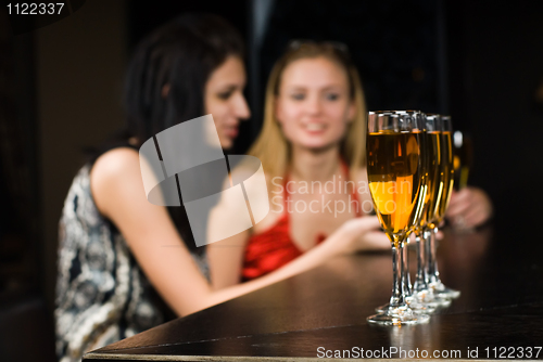 Image of Young women in a bar