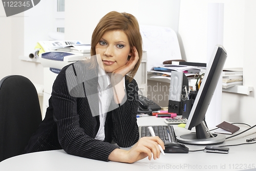 Image of Businesswoman with computer