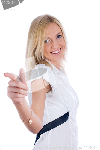 Image of Woman with pointing finger