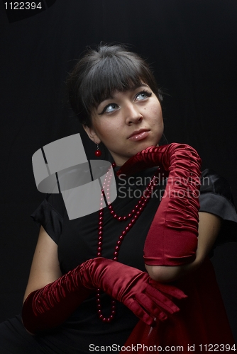 Image of Girl at black background