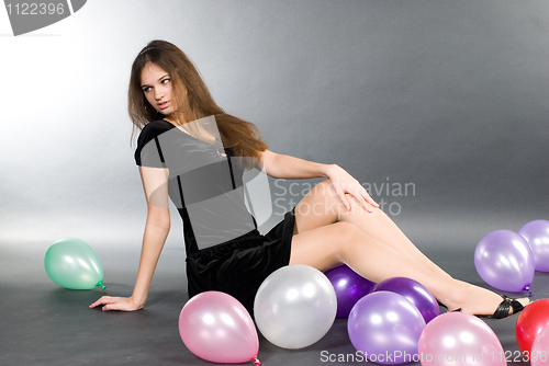 Image of Woman with balloons