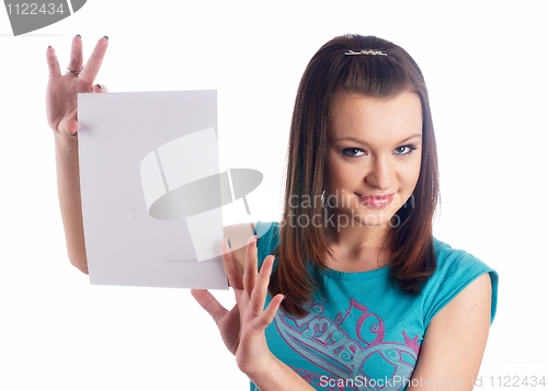 Image of Girl wth blank sheet