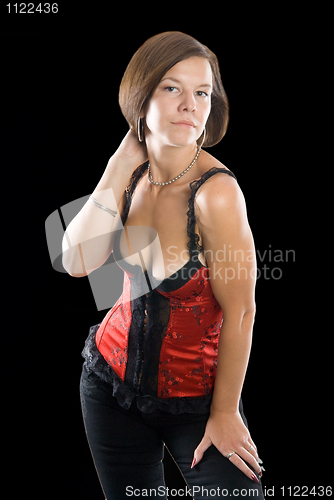 Image of Young woman in corset