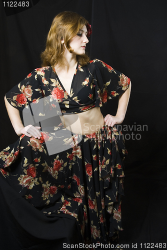 Image of Portrait of girl at black