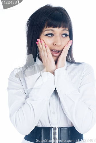 Image of Shocked young woman