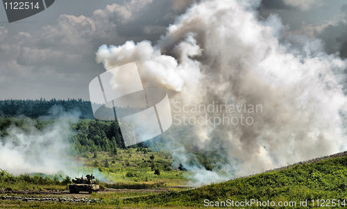 Image of Smoke screen and tank