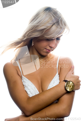 Image of woman in white bra