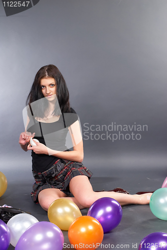 Image of Woman with balloons