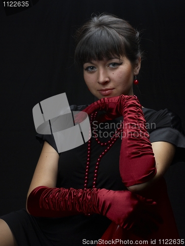 Image of Girl at black background