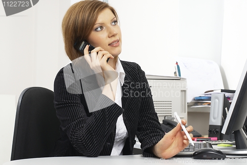 Image of Businesswoman with computer