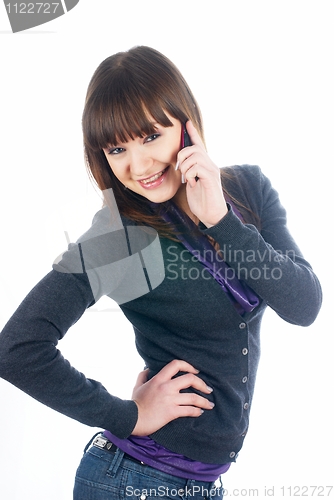Image of Talking girl by mobile