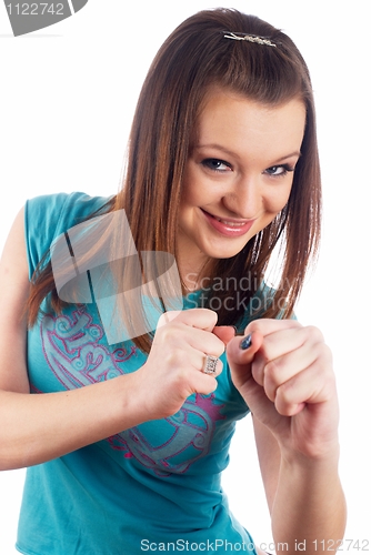 Image of Girl with fists