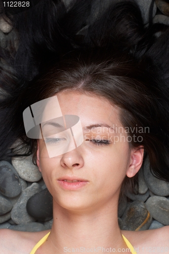 Image of Young woman in japanese spa