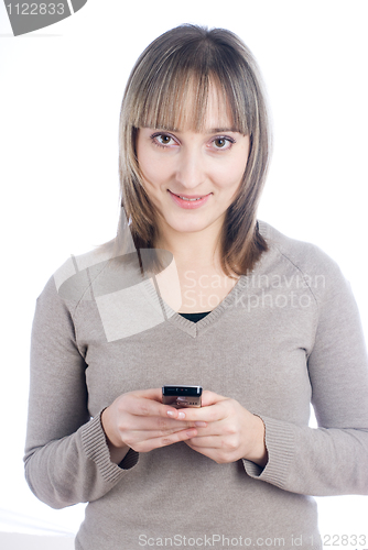 Image of Girl writing sms