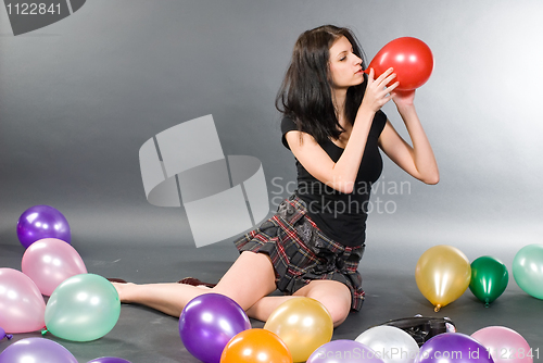 Image of Woman with balloons