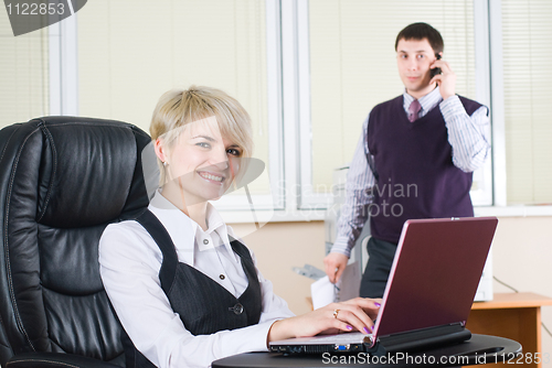 Image of Businesswoman with laptop