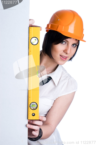 Image of Girl with level