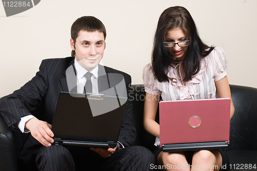Image of Businesswoman with laptop