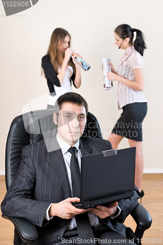 Image of Businessman with laptop