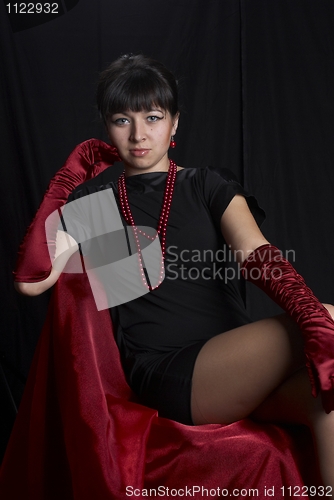 Image of Girl at black background
