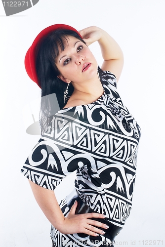 Image of Young lady in red hat