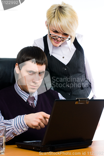 Image of Business team with laptop