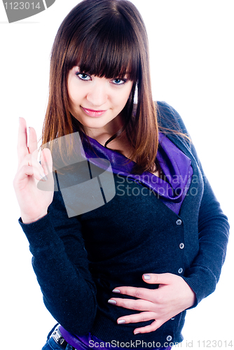 Image of Girl with crossed fingers