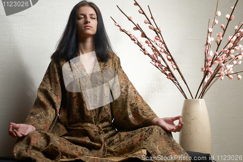 Image of Meditative girl