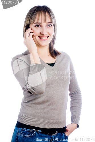 Image of Woman talking by mobile