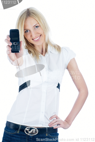 Image of Girl with mobile phone