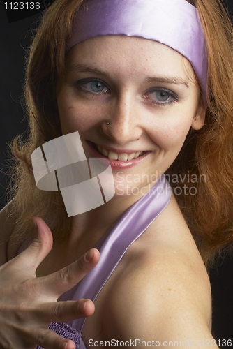 Image of Girl at black background