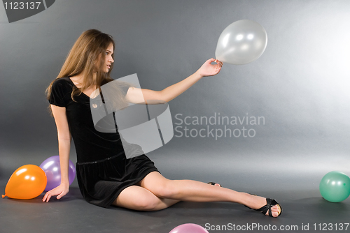 Image of Woman with balloons